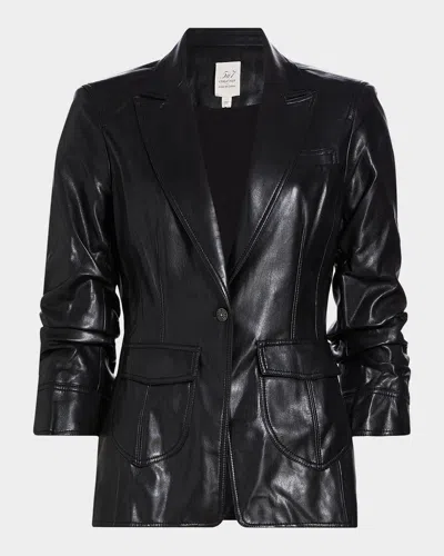 Likely Louisa Vegan Leather Scrunched Jacket In Black