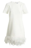 Likely Marullo Feather Trim Shift Dress In White