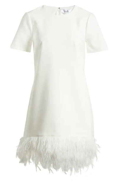 Likely Marulla Feather Trim Dress In White