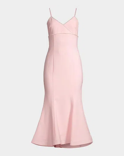 Likely Meritt Embellished Midi Trumpet Dress In Rose Shado