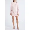 Likely Mick Floral Long Sleeve Minidress In Rose Shadow