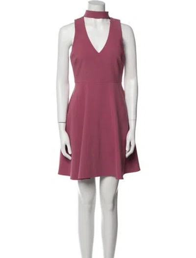 Pre-owned Likely Mock Neck Knee-length Dress In Pink