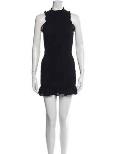 Pre-owned Likely Mock Neck Mini Dress In Black