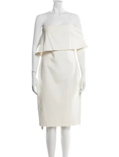Pre-owned Likely Off-the-shoulder Knee-length Dress In Neutrals