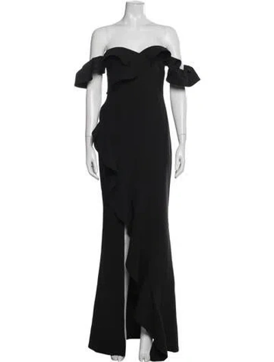 Pre-owned Likely Off-the-shoulder Long Dress In Black