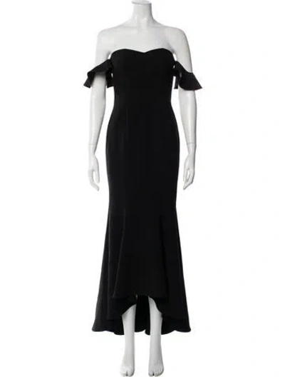 Pre-owned Likely Off-the-shoulder Long Dress In Black/blue