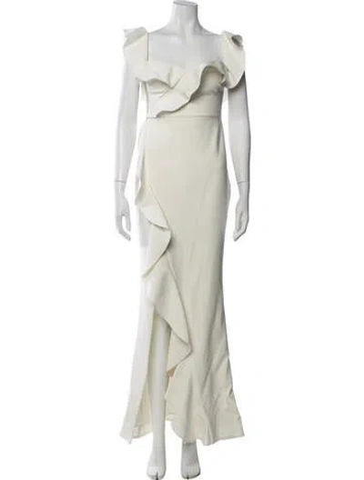 Pre-owned Likely Off-the-shoulder Long Dress In Neutrals