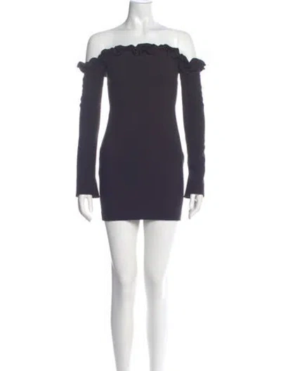 Pre-owned Likely Off-the-shoulder Mini Dress In Black