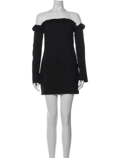 Pre-owned Likely Off-the-shoulder Mini Dress In Black