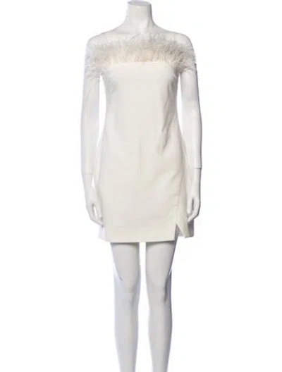 Pre-owned Likely Off-the-shoulder Mini Dress In Neutral