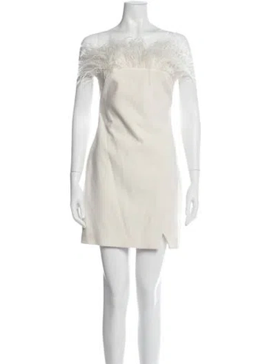 Pre-owned Likely Off-the-shoulder Mini Dress In Neutral