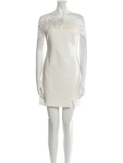 Pre-owned Likely Off-the-shoulder Mini Dress In White