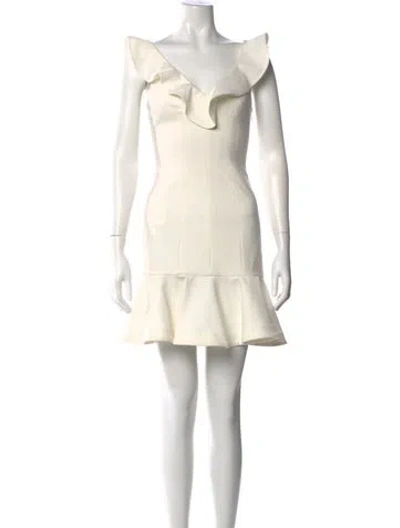 Pre-owned Likely Off-the-shoulder Mini Dress In White