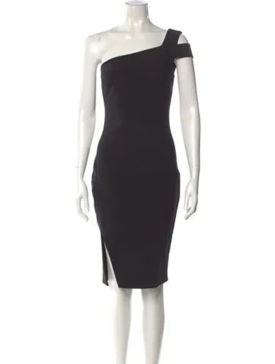 Pre-owned Likely One-shoulder Knee-length Dress In Black