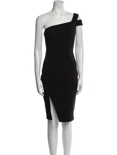 Pre-owned Likely One-shoulder Knee-length Dress In Black