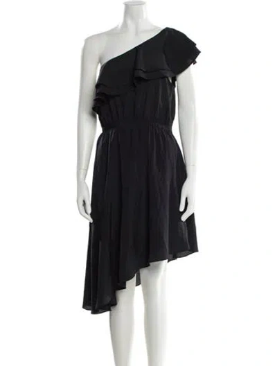 Pre-owned Likely One-shoulder Knee-length Dress In Black