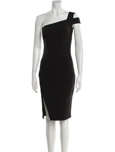 Pre-owned Likely One-shoulder Knee-length Dress In Black