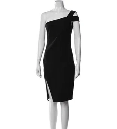 Pre-owned Likely One-shoulder Knee-length Dress In Black