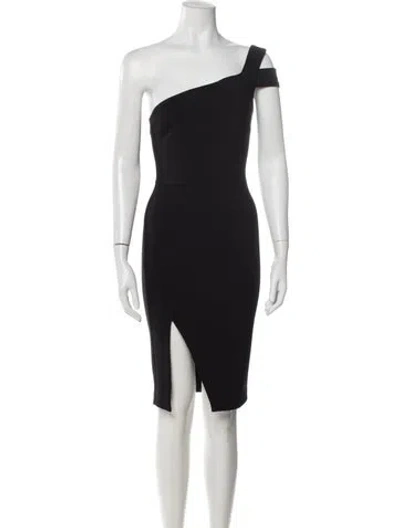 Pre-owned Likely One-shoulder Knee-length Dress In Black