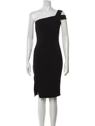 Pre-owned Likely One-shoulder Knee-length Dress In Black