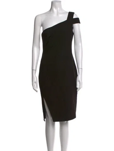 Pre-owned Likely One-shoulder Knee-length Dress In Black