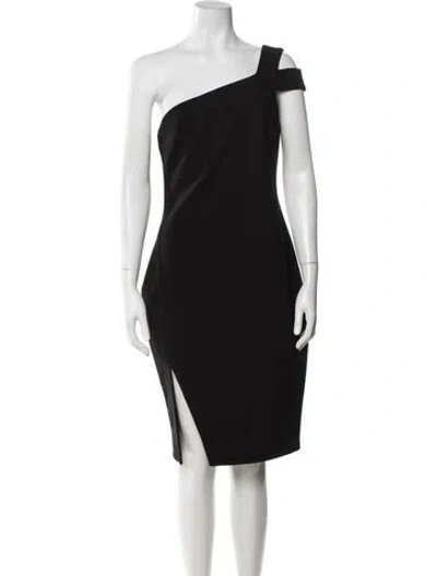 Pre-owned Likely One-shoulder Knee-length Dress In Black