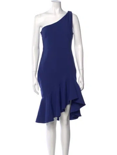 Pre-owned Likely One-shoulder Knee-length Dress In Blue