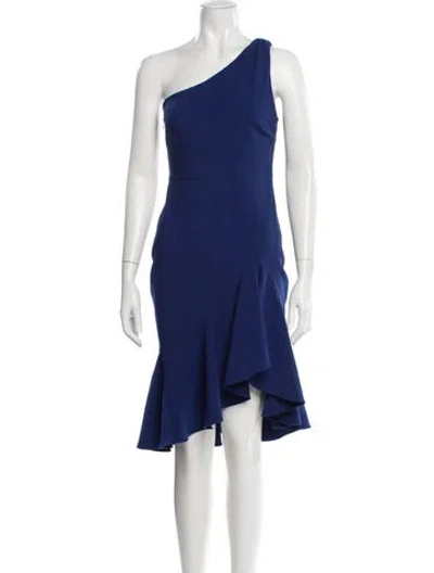 Pre-owned Likely One-shoulder Knee-length Dress In Blue
