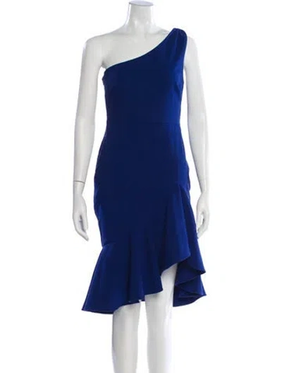 Pre-owned Likely One-shoulder Knee-length Dress In Blue