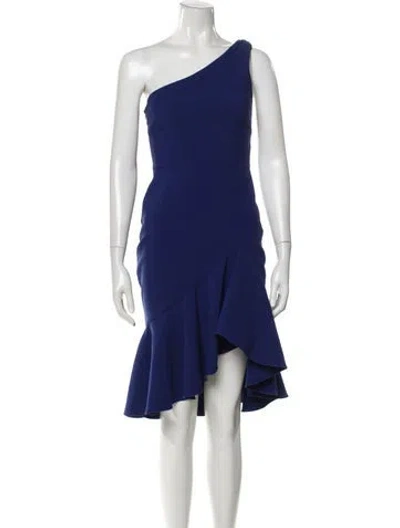 Pre-owned Likely One-shoulder Knee-length Dress In Blue