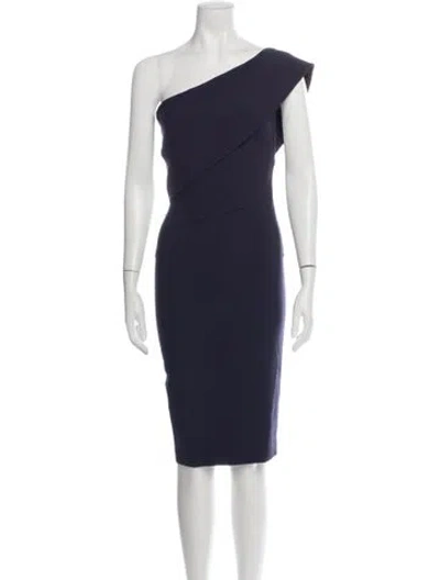 Pre-owned Likely One-shoulder Knee-length Dress In Blue