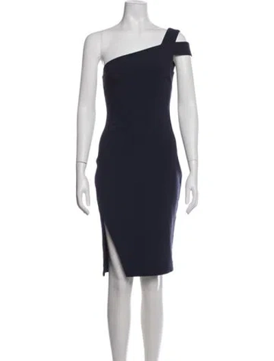 Pre-owned Likely One-shoulder Knee-length Dress In Blue
