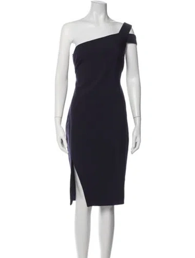 Pre-owned Likely One-shoulder Knee-length Dress In Blue