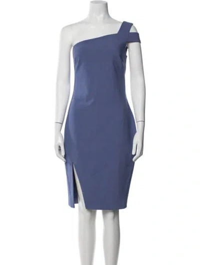 Pre-owned Likely One-shoulder Knee-length Dress In Blue
