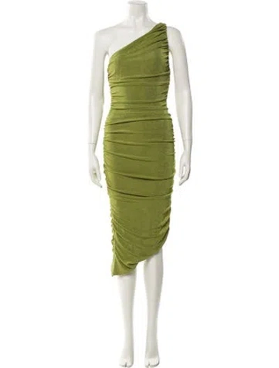 Pre-owned Likely One-shoulder Knee-length Dress In Green