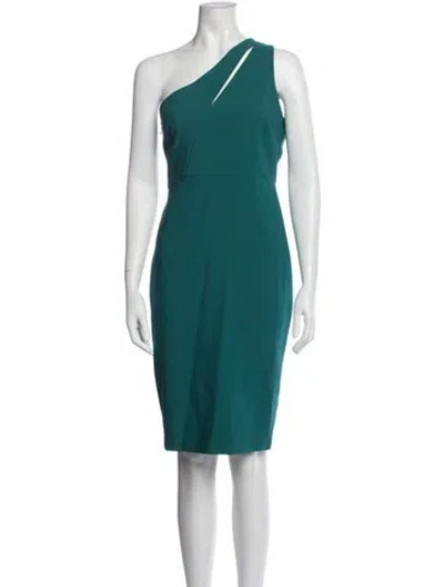 Pre-owned Likely One-shoulder Knee-length Dress In Green