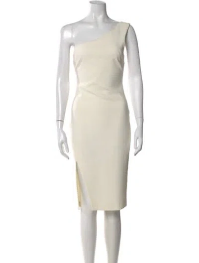 Pre-owned Likely One-shoulder Knee-length Dress In Neutral