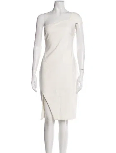 Pre-owned Likely One-shoulder Knee-length Dress In Neutral