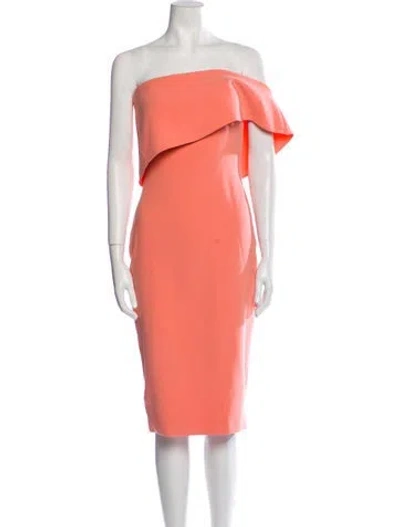 Pre-owned Likely One-shoulder Knee-length Dress In Orange