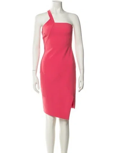 Pre-owned Likely One-shoulder Knee-length Dress In Pink