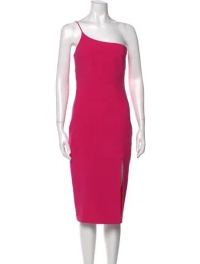 Pre-owned Likely One-shoulder Knee-length Dress In Pink