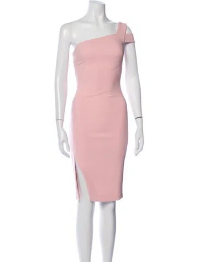 Pre-owned Likely One-shoulder Knee-length Dress In Pink