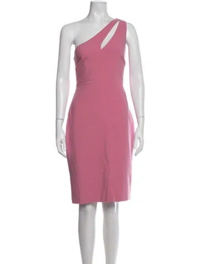 Pre-owned Likely One-shoulder Knee-length Dress In Pink