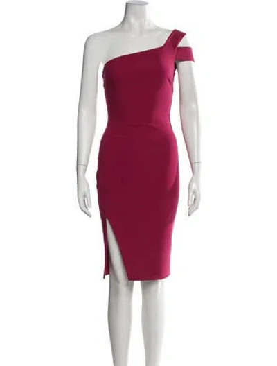 Pre-owned Likely One-shoulder Knee-length Dress In Pink