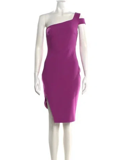 Pre-owned Likely One-shoulder Knee-length Dress In Purple