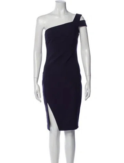 Pre-owned Likely One-shoulder Knee-length Dress In Purple