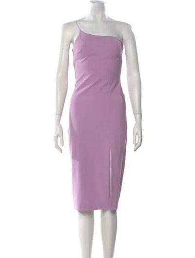 Pre-owned Likely One-shoulder Knee-length Dress In Purple