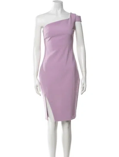 Pre-owned Likely One-shoulder Knee-length Dress In Purple