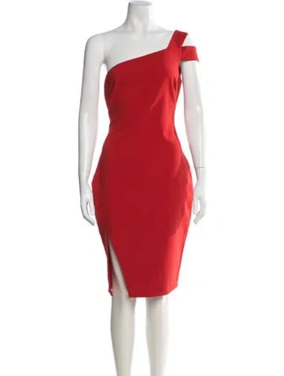 Pre-owned Likely One-shoulder Knee-length Dress In Red