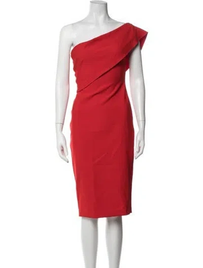 Pre-owned Likely One-shoulder Knee-length Dress In Red